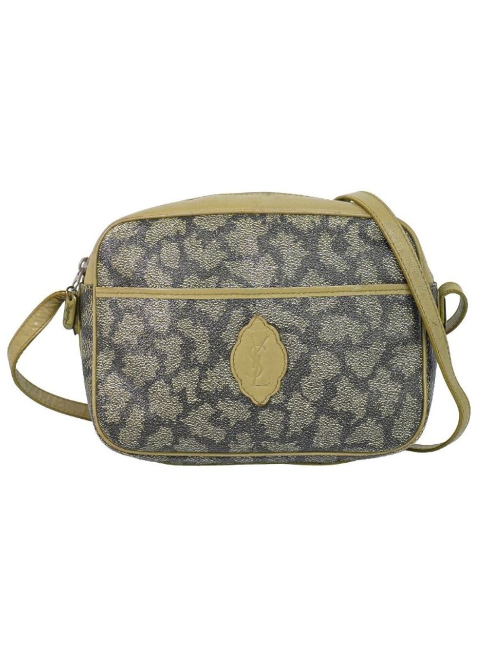 Saint Laurent YSL Giraffe Pattern Shoulder Bag Pochette Brown